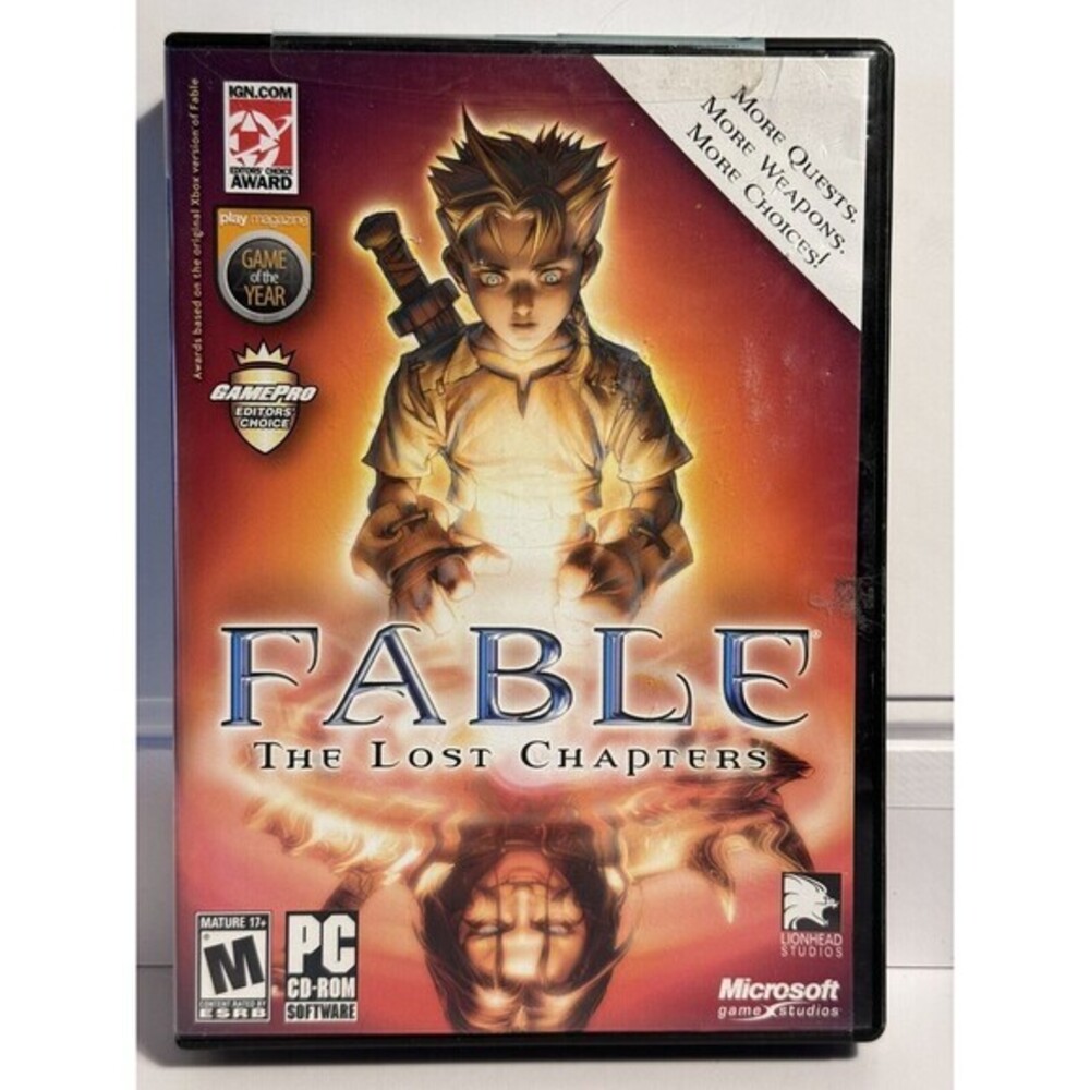 Fable: The Lost Chapters (PC, 2005) Computer Video Game 4 Discs No Manual